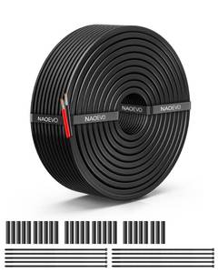 lot 1288 image: NAOEVO 18 Gauge Wire 2 Conductor Electrical Wire, 18 AWG Stranded PVC Cord, 12V Low VoltageTinned CopperFlexible Cable for Automotive Wiring, Lamp Cord, Marine Cable (30FT)