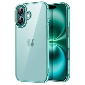 lot 1297 image: JETech Case for iPhone 16 6.1-Inch, Non-Yellowing Shockproof Phone Bumper Cover, Anti-Scratch Clear Back (Teal)