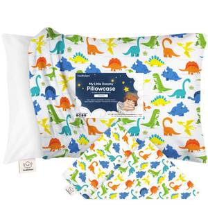 lot 1299 image: KeaBabies Toddler Pillowcase 13x18 - Organic Cotton Toddler Pillowcase for Kids, Boys,Girls,Soft & Durable Cotton Cover for Miniature Sleepy Pillows,Cute Colors,Pillow Sold Separately(Happy Dino)