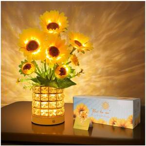 lot 1342 image: YWYWLED Sunflower LED Lamp,USB Rechargeable Touch Night Light, 3 Color Stepless Dimmable,Small Battery Flower Decor for Bedroom, Restaurant, Bar Birthday, Mothers Day,Wedding Gifts for Women,Mom