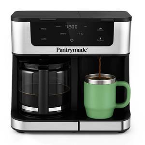 lot 1369 image: Pantrymade Dual Brew Coffee Maker  12 Cup Glass Carafe & Single Serve K-Cup Combo  Programmable Touchscreen Coffee Machine for Ground Coffee or Pods  Auto Shut-Off, Black
