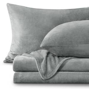 lot 1387 image: BEDELITE Flannel Sheets King Size Grey - Super Soft Fleece Sheets Set Fluffy Extra Plush, 4 Piece(Include Fitted Sheet, Flat Sheet, 2 Pillowcases)