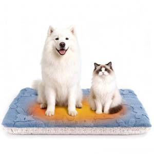 lot 1407 image: EursurePet Self Warming Cat Bed, 36 X 23 Inch Reversible Two-Sided Use Self Heating Mat for Cats and Dogs, Washable Cat Warming Pad for Indoor Use, Cozy Flannel Base. (L - 36 X 23 Inch)