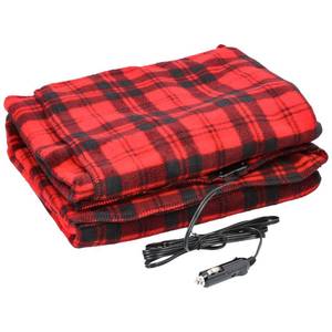 lot 1412 image: Heated Car Blanket - 12-Volt Electric Blanket for Car, Truck, SUV, or RV - Portable Heated Throw - Camping Essentials by Stalwart (Red Plaid)
