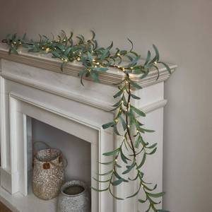 lot 1420 image: LITBLOOM Lighted Olive Garland Battery Operated with Timer 96 Fairy Lights 6FT, Artificial Greenery Twig Vine Lights for Christmas Spring Fireplace Mantle Decoration Indoor Outdoor