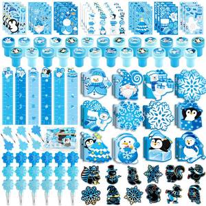 lot 1422 image: BenLouis Winter School Stationery Party Favors Snowflake Holiday Themed Classroom Gift Prizes Bulk for Students Kids Christmas Frozen Birthday Goodie Bag Stuffers Pinata Filler (24Set Snowflake)