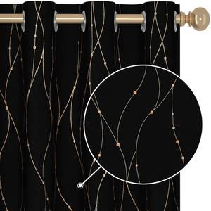 lot 1430 image: Deconovo Blackout Curtains - Thermal Insulated, Noise-Reducing Window Drapes for Bedroom, Living Room -2 Panels, Black, 52W x 84L