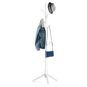 lot 1454 image: Hupmad Wooden Tree Coat Rack Stand,Sturdy Freestanding Coat Rack with 8 Hooks,3 Adjustable Height for Child Adult,Wood Coat Stand Tree Fits Entryway Bedroom Office for Bags,Hats