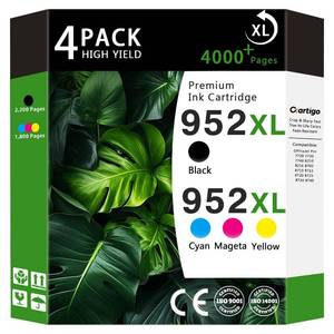 lot 1467 image: 952XL High Yield Ink Cartridges(BlackCyanMagentaYellow 4-Pack)Compatible for HP 952XL HP952 HP952XL Replacement for Officejet Pro 8710 7740 8720 8702 8210 7720 8700 8740 8216 8725 8200 Printers