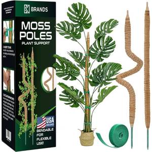 lot 1468 image: 2 Pack 28 Bendable Moss Pole Monstera Plant Support for Climbing Indoor Plants - Stakes for Potted Climbers - Tall Sticks Indoor Trellis for Houseplants - Accessories for Monstera Pot