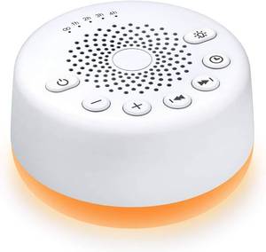 lot 1470 image: Sound Machine Easysleep White Noise Machine with 25 Soothing Sounds and Night Lights with Memory Function 32 Levels of Volume and 5 Sleep Timer Powered by AC or USB for Sleeping Relaxation (White)