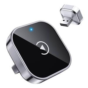 lot 1489 image: Wireless CarPlay Adapter &amp Android Auto Dongle, Shiny Silver Fast Auto-Connect, Compact Plug &amp Play Wireless CarPlay Converter for iPhone &amp Android, USBUSB-C, No Delay, Seamless Reconnection