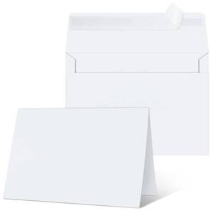 lot 1495 image: Blank Cards and Envelopes 4x6, 25 Pack White Invitation Cardstock with Envelopes Self-Seal, Blank Greeting Cards for DIY, Invitations, Wedding, Photos