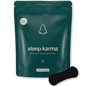 lot 1507 image: Sleep Karma Ultra-Premium Nasal Strips  Oil & Sweat Proof  Stop Snoring & Nasal Congestion Relief  36 Ct, Black  Skin-Safe Adhesive Nose Tape for Deeper Sleep