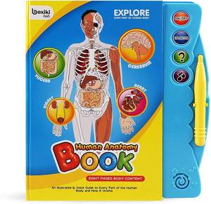 lot 1520 image: Human Body Book for Kids. Anatomy Guide for Kids with Illustrated and Voice Guide to Different Parts of Body. This Human Body Activity & Science Set Makes Learning Fun