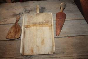 lot 3247 image: Vtg. Wood Butter Paddle and More