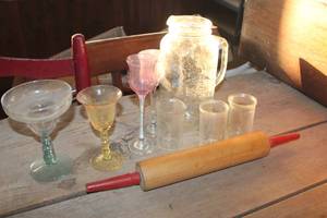 lot 3275 image: Vintage Wood Rolling Pin and More