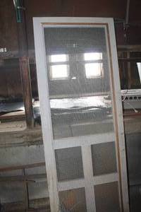 lot 3294 image: Vtg. Wood Framed Screen Door 30 x 80