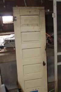 lot 3295 image: Vtg. Wood Door 24 x75