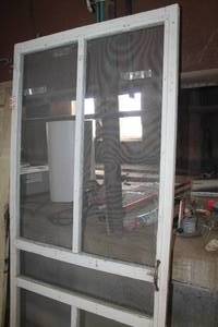 Vtg. Wood Framed Screen Door 35" x 80"