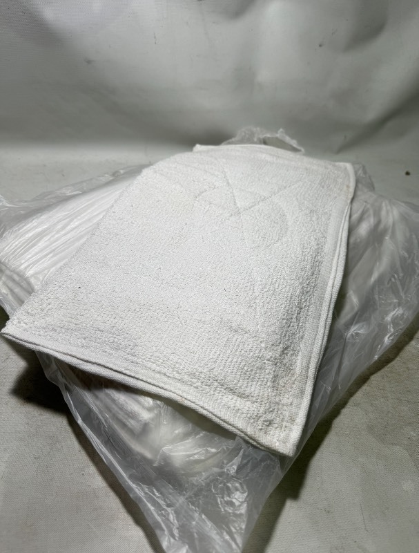 lot 259 image: New 24pc Pack of Heavy Duty Thick 17x9.5 Clean Up Absorbent Quilted Towel, White
