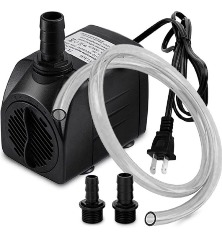 lot 324 image: New PULACO 400GPH Submersible Water Pump w 5ft Tubing, 25W durable fountain water pump for Pond Fountain, Aquariums Fish Tank, Statuary, Hydroponics