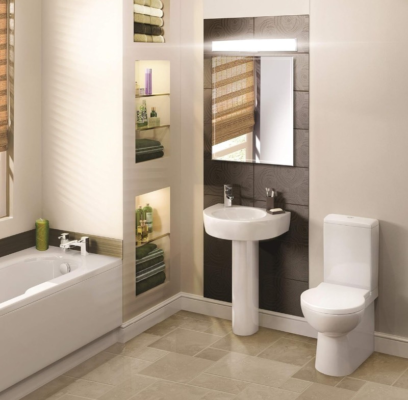 lot 433 image: New Good Earth Lighting Seattle 32-inch LED Linear Bathroom Vanity Light - Brushed Nickel - 3000K Bright White - Dimmable - 60,000 Hours Lamp Life - ETL - Energy Star