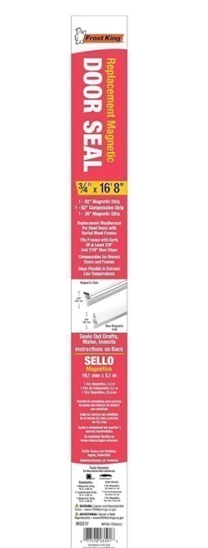 lot 547 image: Bundle of 2 Frost King MDS17H Magnetic Door Seal Replacement for Kerfed Doors, 2 pcs-7 ft, 1 pc-3 ft, White GET READY FOR COLD WEATHER
