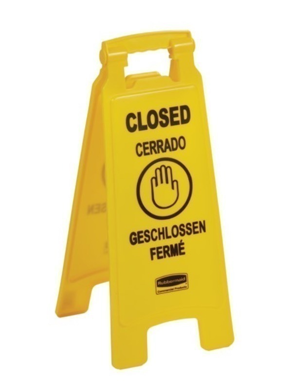 lot 156 image: Bundle of 5 MULTILINGUAL CLOSED FLOOR SIGN, 25, YELLOW