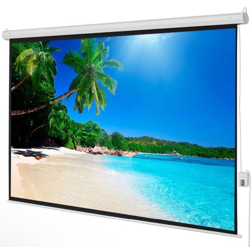 lot 5 image: 100 Inch Electric Motorized Projection Screen 43 HD Wrinkle-Free Projector Screen with Remote Control (Matte White 100 43 80 x 60)