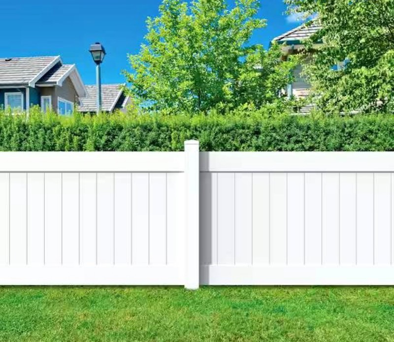 lot 74 image: 4 ft. H x 8 ft. W White Vinyl Fence Panel (Unassembled)