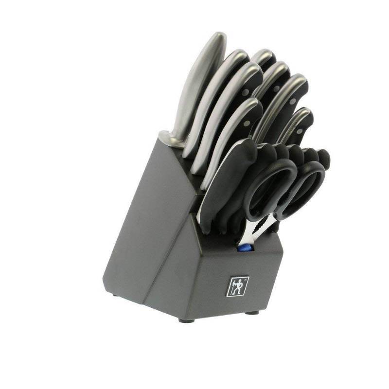 lot 4616 image: J.A. HENCKELS INTERNATIONAL 16028-000 Forged Synergy East Meets West Knife Block Set, 16 Piece, Black
