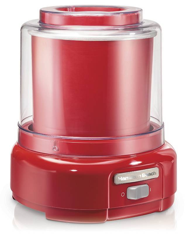 lot 4620 image: Hamilton Beach Ice Cream Maker, 1.5-Quart, Red (68881Z)