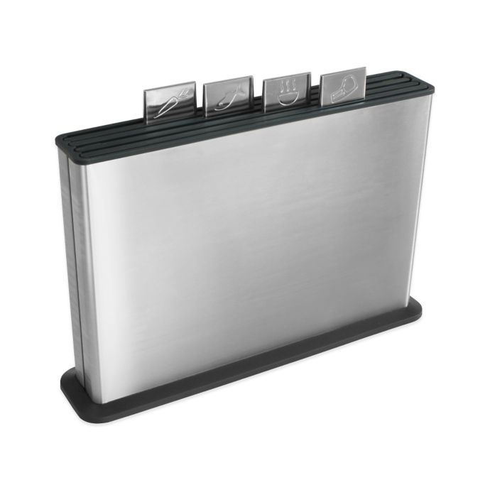 lot 4625 image: Joseph Joseph� 100 Series 5-Piece Stainless Steel Index Chopping Boards Set