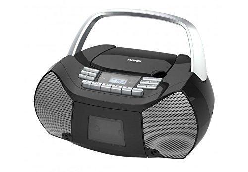 lot 4645 image: NAXA Electronics NPB-268 Portable CDCassette Boombox (SilverBlack)