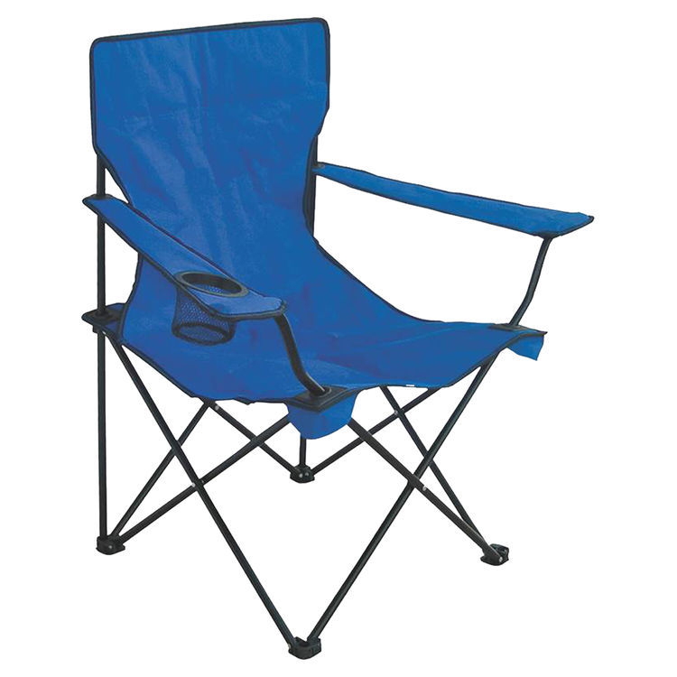 lot 4669 image: Texsport 15153 Bazaar Arm Chair, 20 in H x 32 in W x 31-12 in D, Polyethylene Coated Fabric, Blue