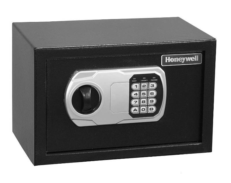 lot 4679 image: Honeywell Safes & Door Locks - 5101DOJ Approved Small Security Safe with Digital Lock, 0.27-Cubic Feet, Black