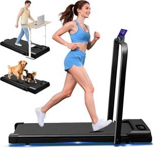 lot 8704 image: $140 Walking Pad with Handle Bar, 2.5HP Treadmill, Portable, Foldable