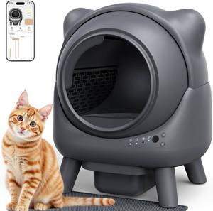 lot 8707 image: $270 FEELNEEDY Self-Cleaning Automatic Litter Box, Odor Control, 65L