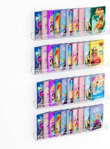 lot 8717 image: $90 NIUBEE 36 Premium Acrylic Floating Bookshelf, Clear, 4-Pack