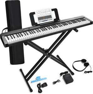 lot 8737 image: $200 88-Key Keyboard Piano, Semi-Weighted Digital Piano with Bluetooth