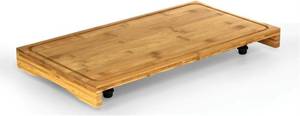 lot 8743 image: $48 Camco Bamboo Stove Top Work Surface with Adjustable Legs