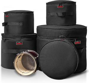 lot 8750 image: $70 5-Piece Drum Case SetPadded Bags for 22Kick,121316Toms,14Snare