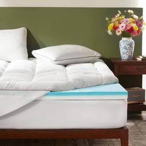 lot 8760 image: $95 BEDLORE 4-Inch Memory Foam Mattress Topper Twin XL, 2-in-1
