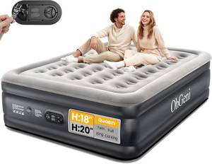 lot 8774 image: $80 OhGeni Air Mattress Queen with Built-in Pump, 650 lbs