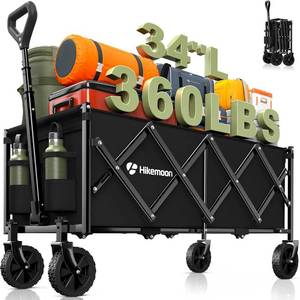 lot 8782 image: $57 34 Extra Long Collapsible Wagon, 360LBS Heavy-Duty Folding Wagon