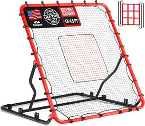 lot 8783 image: $95 Baseball Rebounder Net, 4x4.5FT, Angles, 2 Strike Zones
