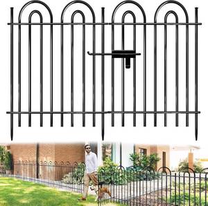 lot 8787 image: $130 10 Panels Garden Tube Fence with Gate, 42in H x 21.6ft L