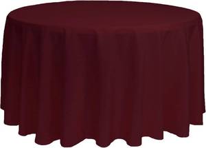 lot 8796 image: 10 Pack YOUR CHAIR COVERS 120-Inch Round Polyester Tablecloths - Burgundy