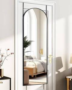 lot 8798 image: $50 Over-the-Door Full Length Mirror 50x16, Black (BedLivBath)